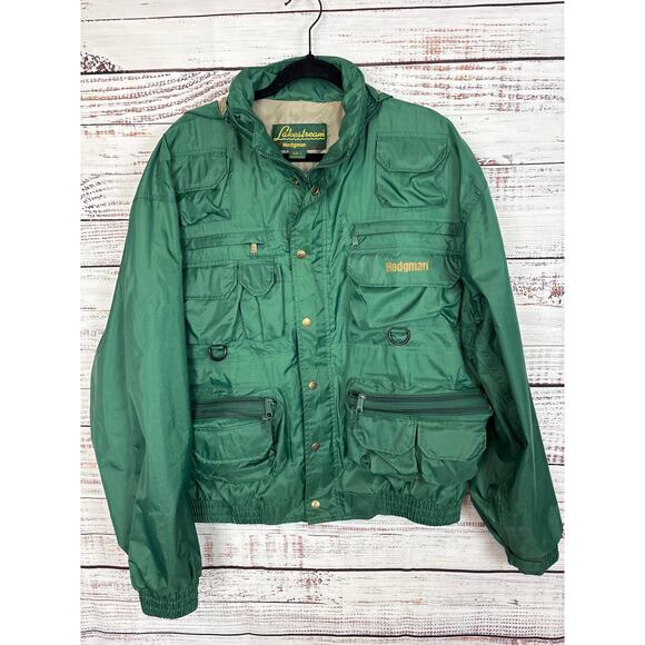 Hodgman Other - Mens VTG Hodgman Lakestream Fish Waterproof Raincoat Green Pocket Hood Wading L